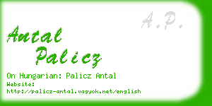 antal palicz business card
